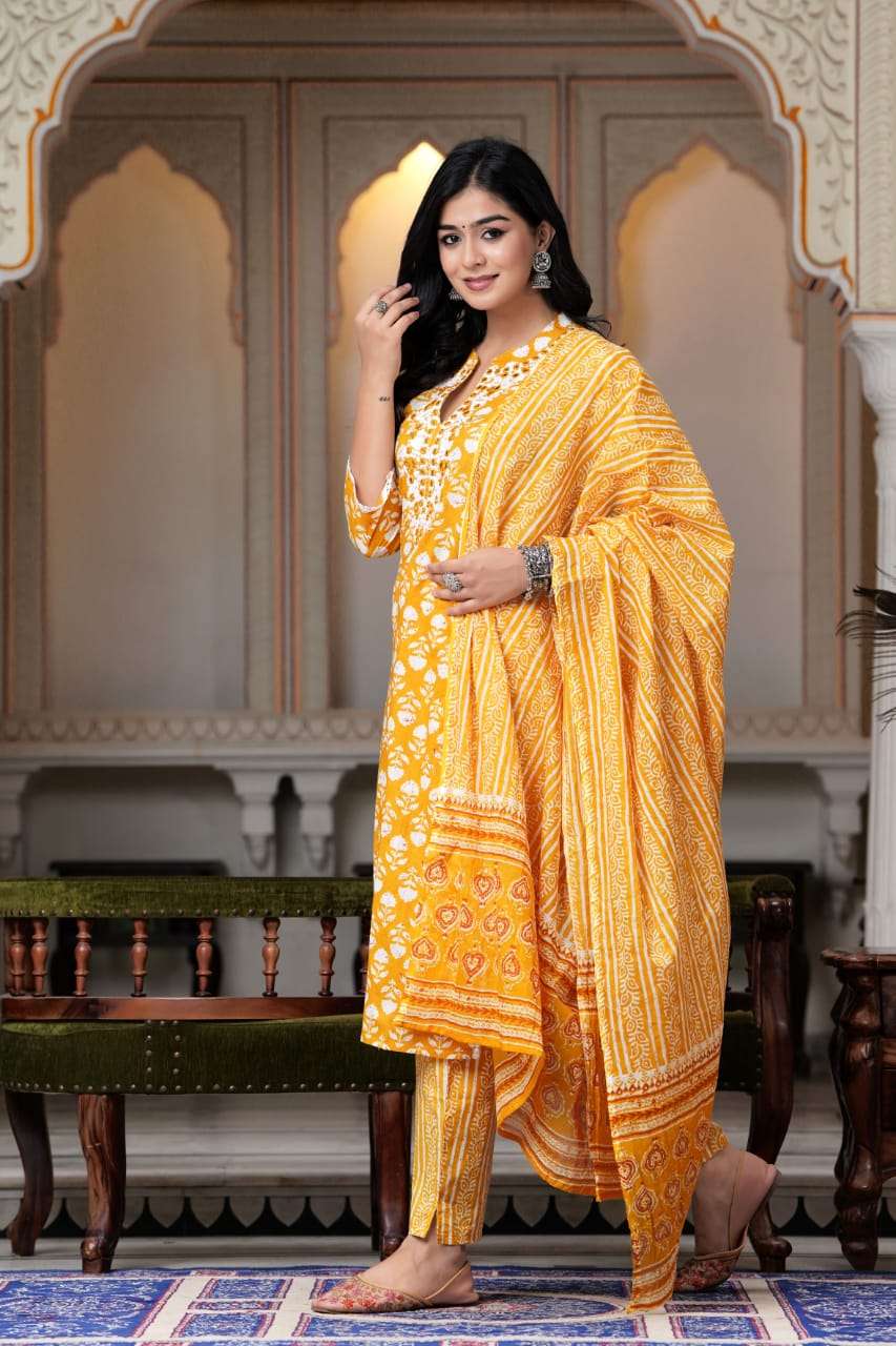 YELLOW Cotton Kurti Wholesale catalog