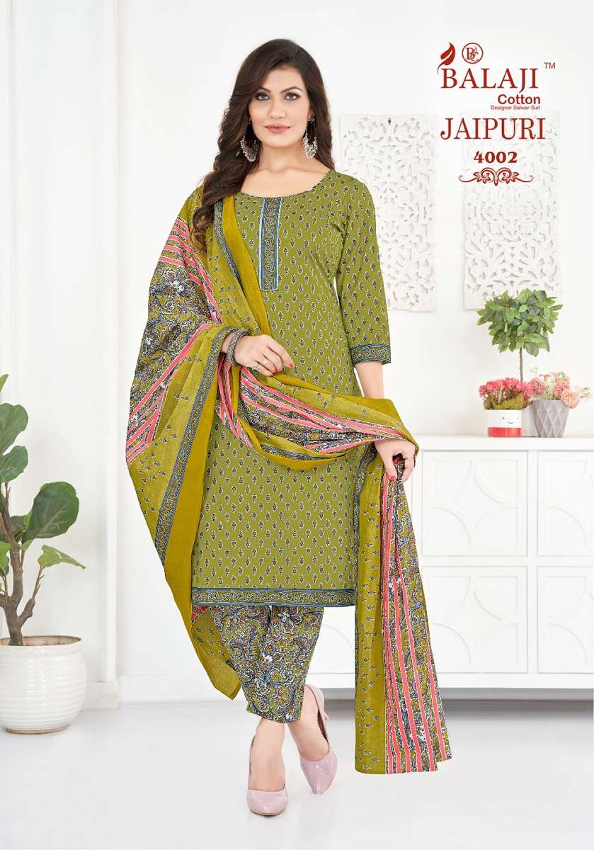 Balaji Jaipuri Vol-4 – Kurti Pant With Dupatta - Wholesale Catalog 