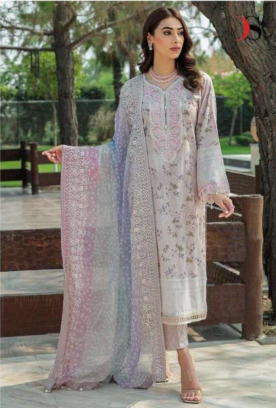 Deepsy Chunari lawn Mini Nx embroidered cotton Mal -Mal dupatta Wholesale catalog