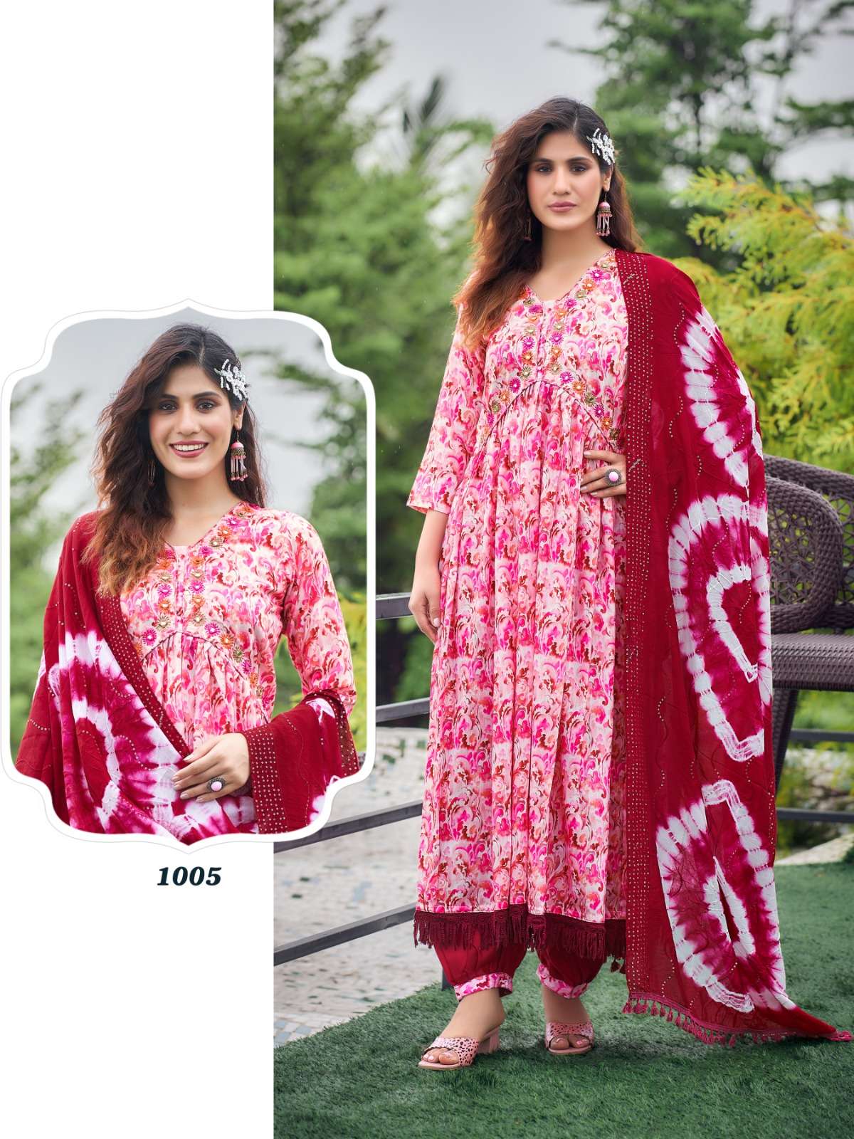 DESIGNER ALIYA CUT MUSLIM DEGITAL PRINT Pink Kurti Wholesale catalog
