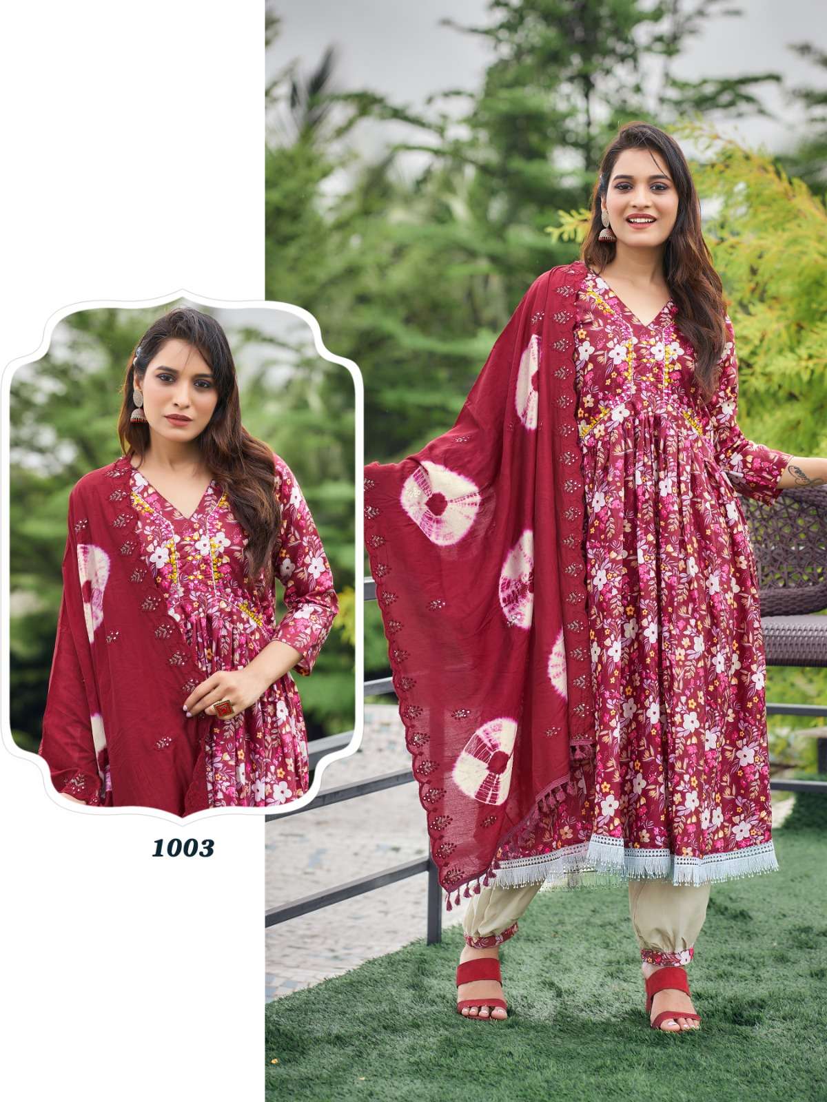 DESIGNER ALIYA CUT MUSLIM DEGITAL PRINT Red Kurti Wholesale catalog