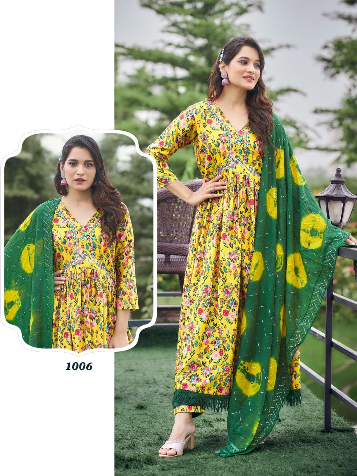 DESIGNER ALIYA CUT MUSLIM DEGITAL PRINT Yellow Kurti Wholesale catalog