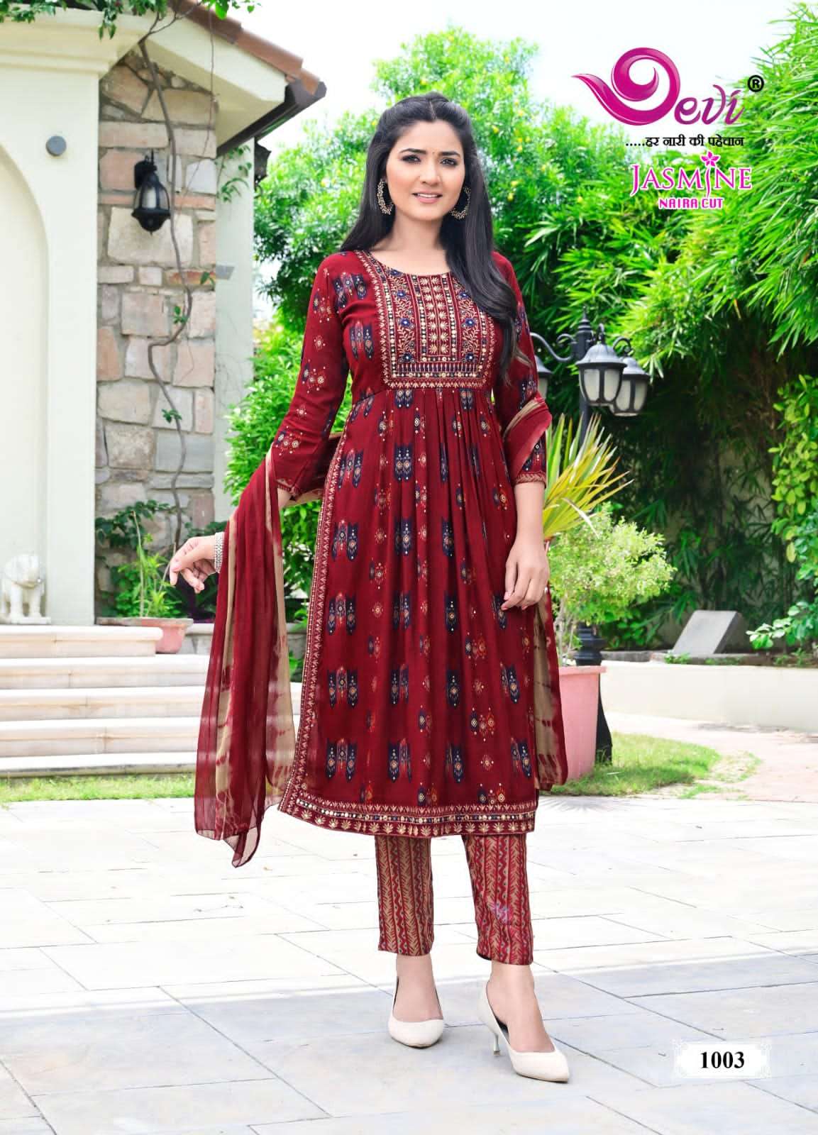 Devi JASMIN NAIRA CUT WITH WORK Kurti Wholesale catalog