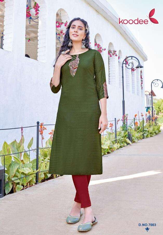 Koodee Raas-1 reyon  Kurti Wholesale catalog