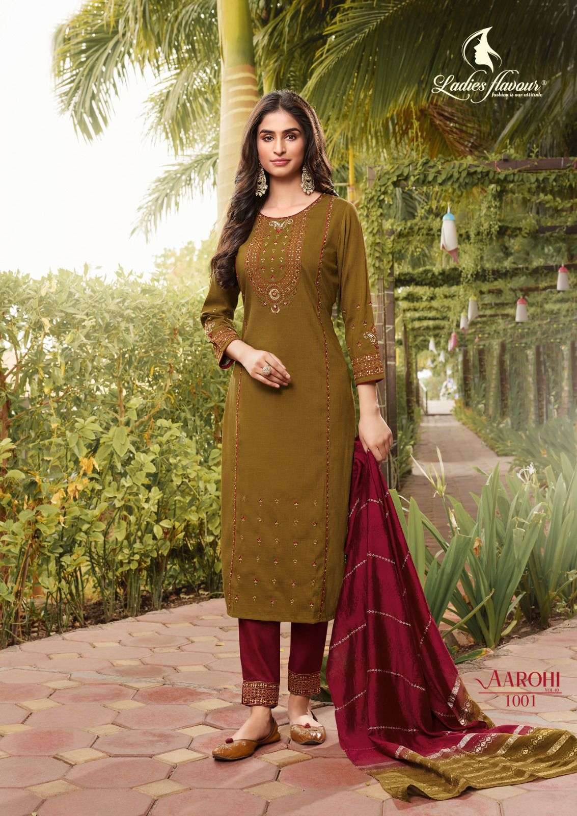 Ladies Flavour Aarohi Vol 10 Chinon Kurti Wholesale catalog