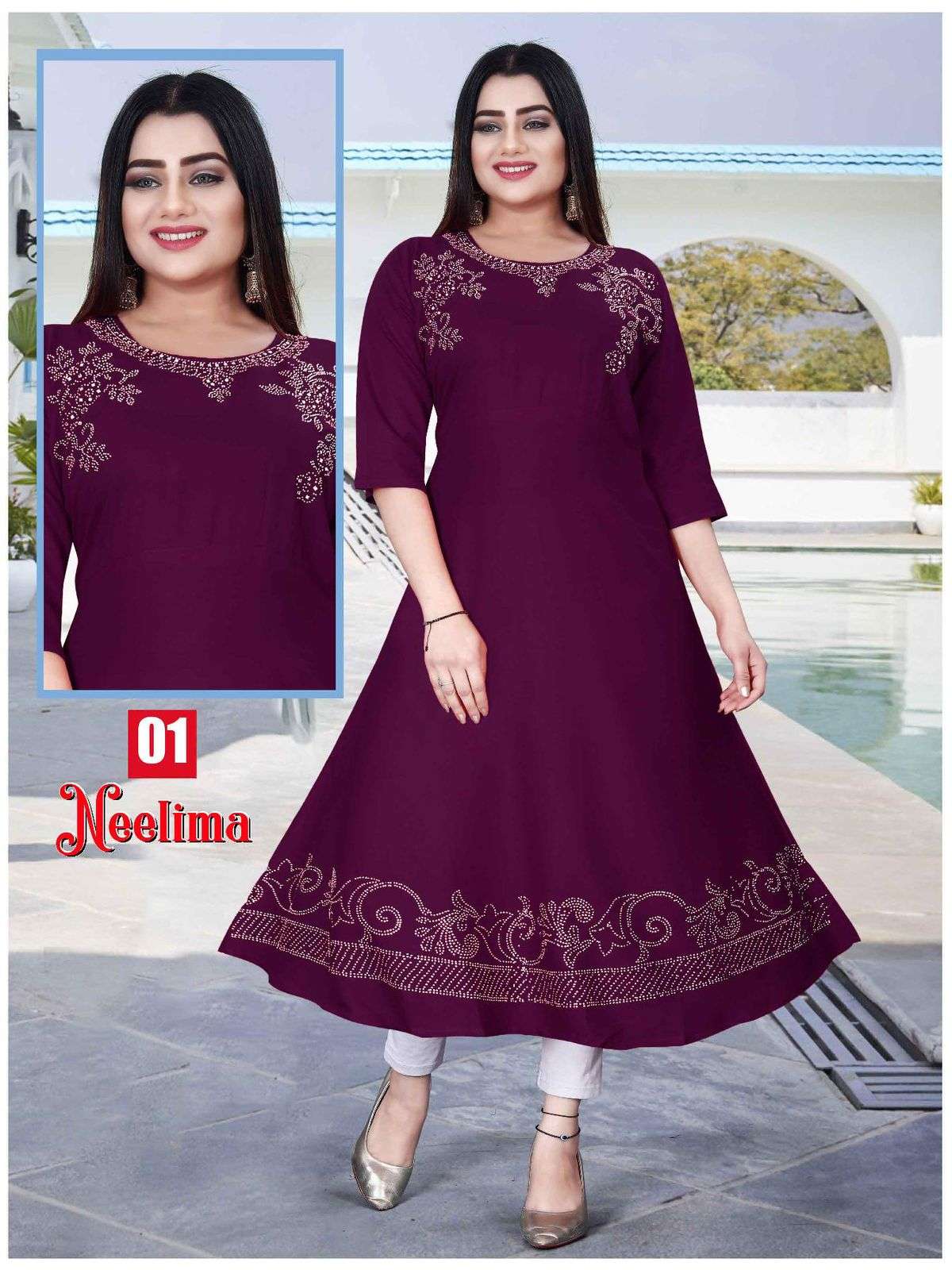 TRENDY NEELIMA VOL.1 Reyon   Fancy Kurti Wholesale catalog