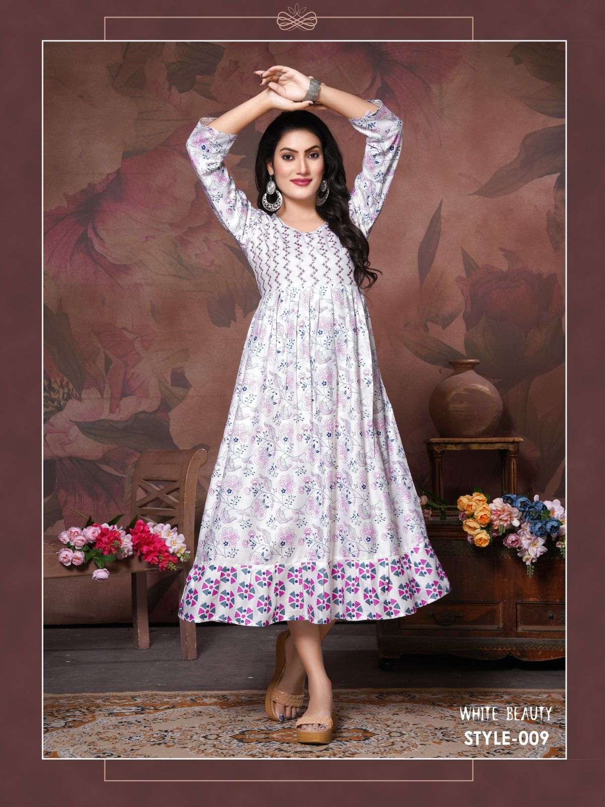 TRENDY WHITE BEAUTY V0L.0.1 Rayon Kurti Wholesale catalog