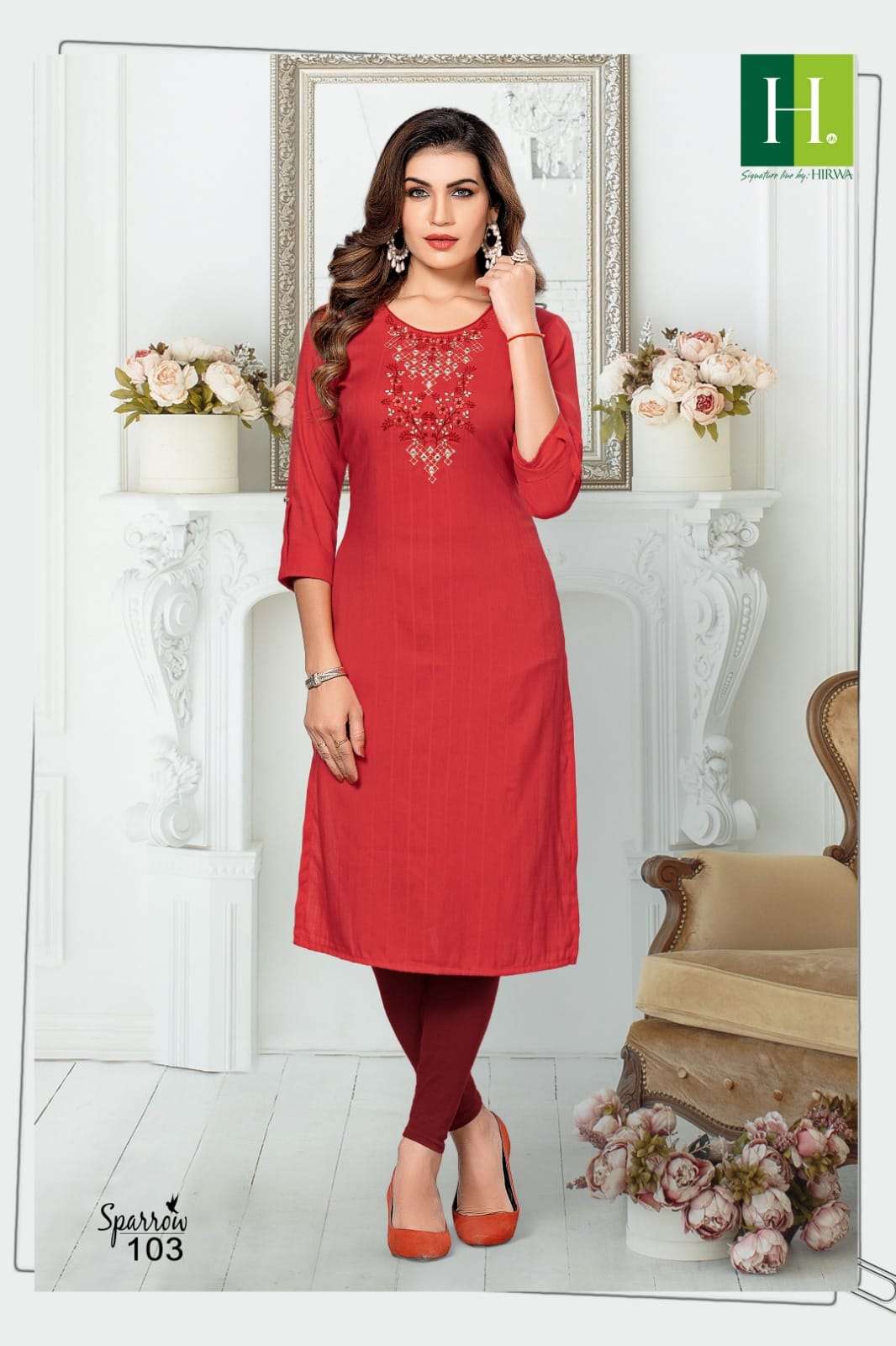 HIRWA SPARROW Long Straight Kurti Wholesale catalog