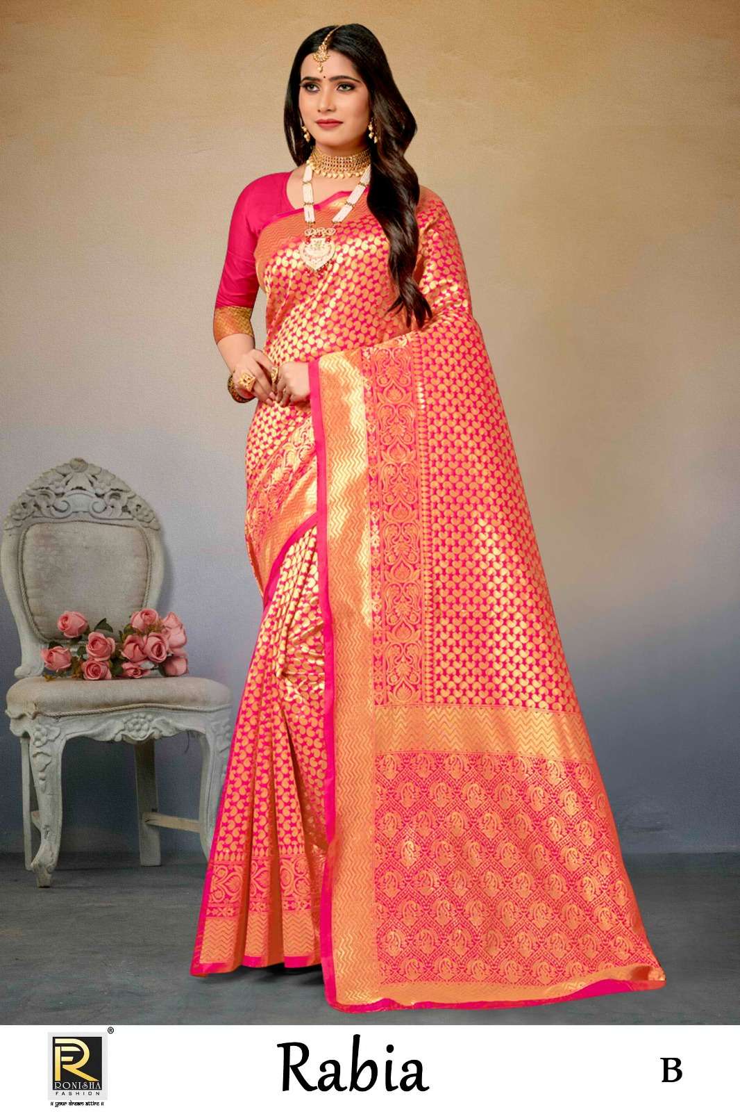 RABIA BY RONISHA SAREE BANARASI SILK FABRICS SUPER HIT COLLECTION 