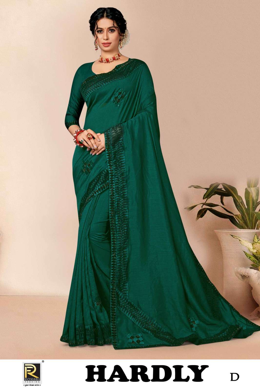 Ronisha Hardly Super Hit Siroski Saree Wholesale catalog