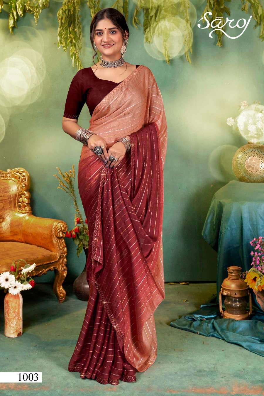 Saroj Dream Girl Fancy Swarovski Heavy Saree Collection Wholesale catalog
