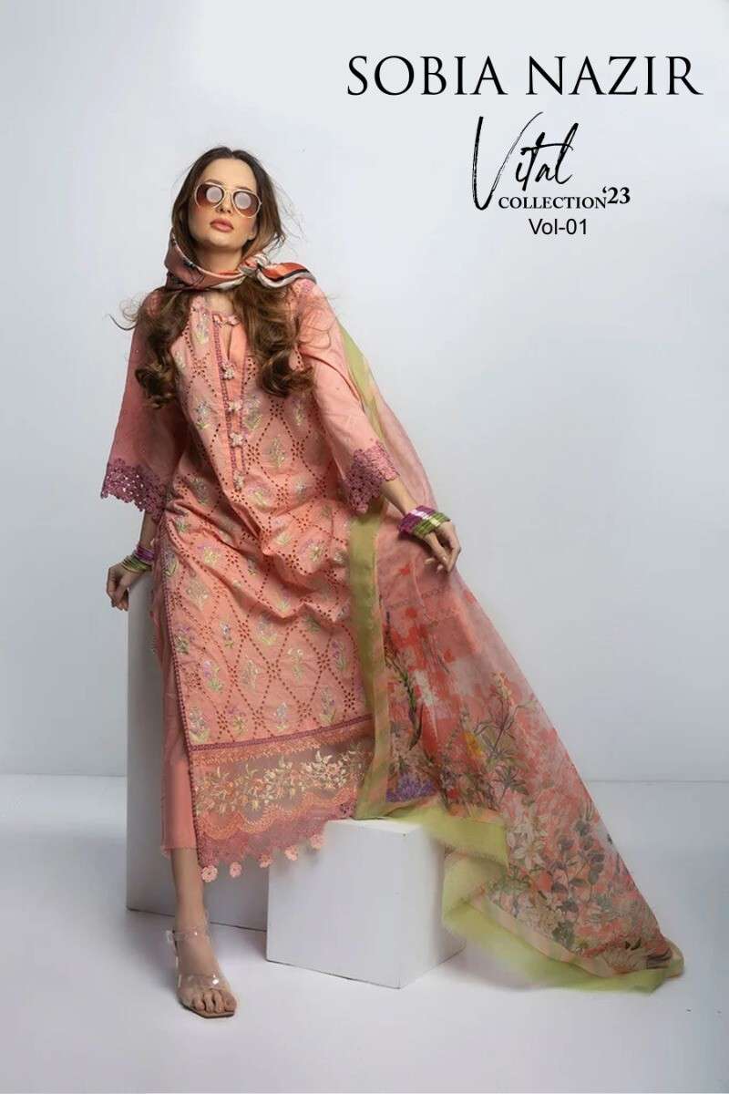 Shraddha Nx Sobia Nazir Vithal Vol 1 Chiffon Dupatta Salwar Suits Wholesale catalog