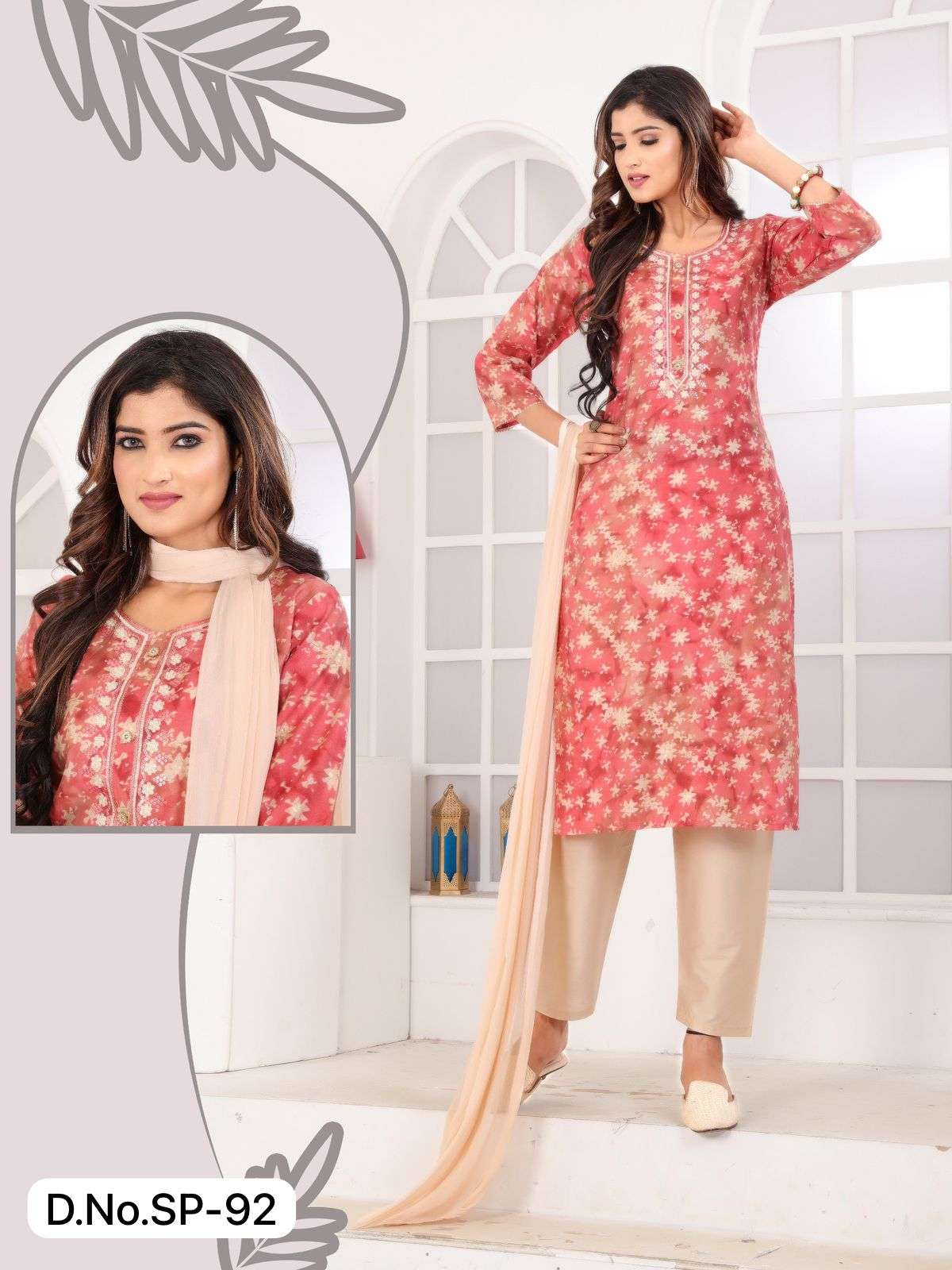 Shubhprabha D - 92 MODAL CHANDERI FOIL PRINT kurti pent with Dupata Wholesale catalog