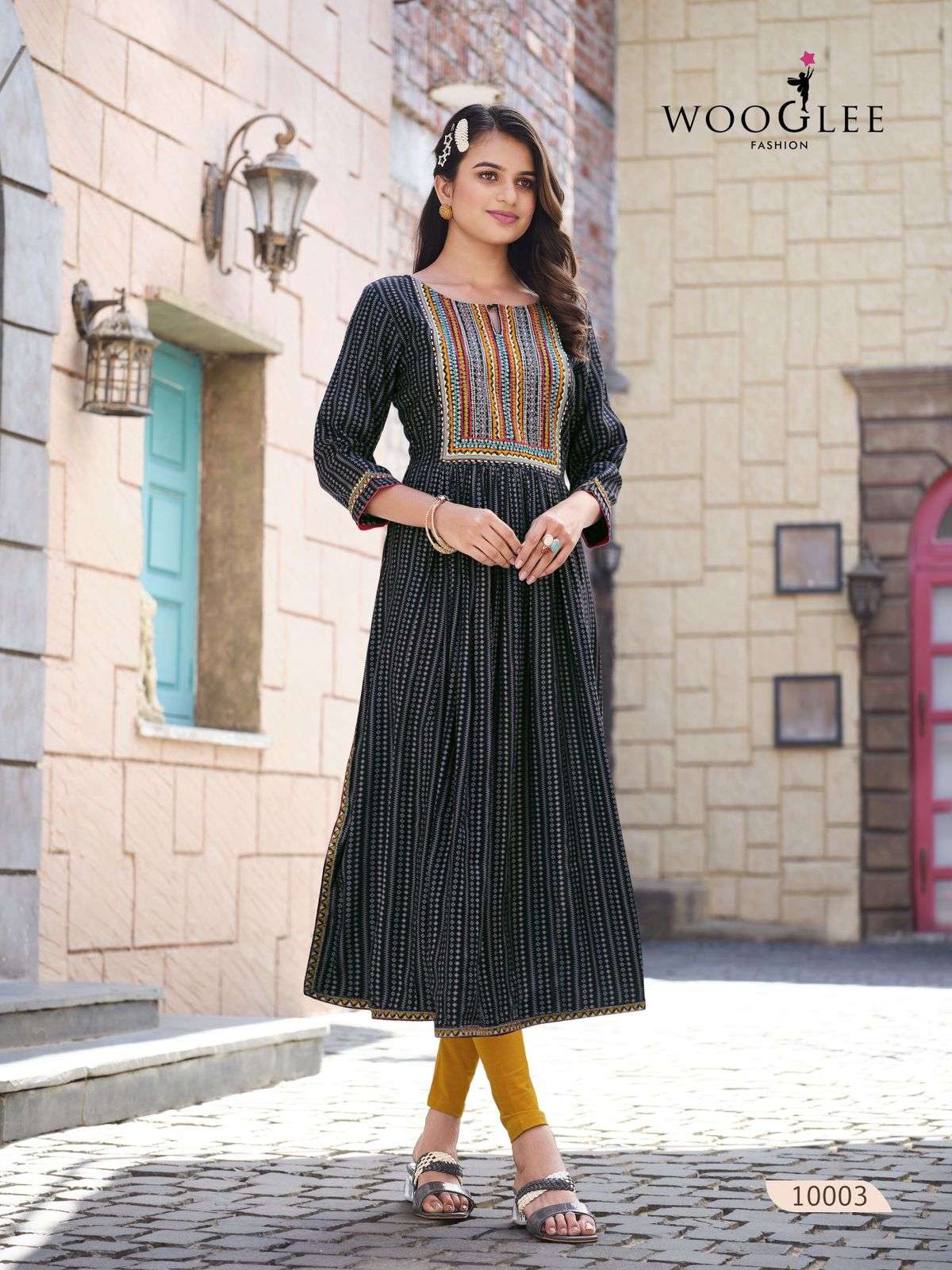 Double Color Woolen Frock Kurti - Pinacly®