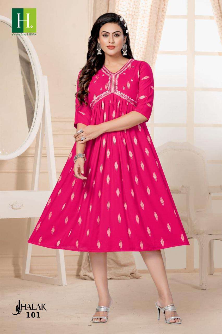 HIRWA Jhalak Alia cut Kurti Wholesale catalog
