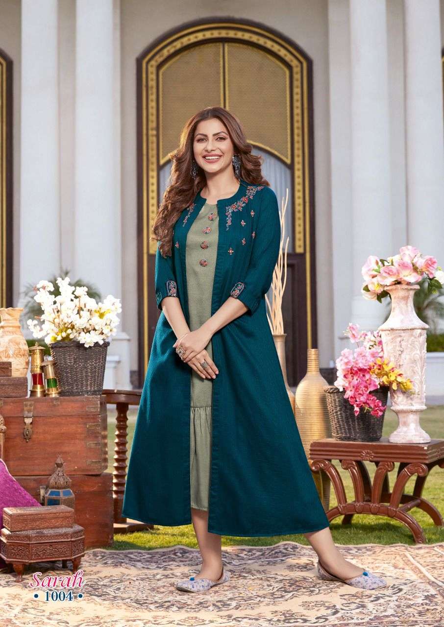 Urvashi presenting faux georgette embroidered cotton kurti with inner  catalog at wholesale price