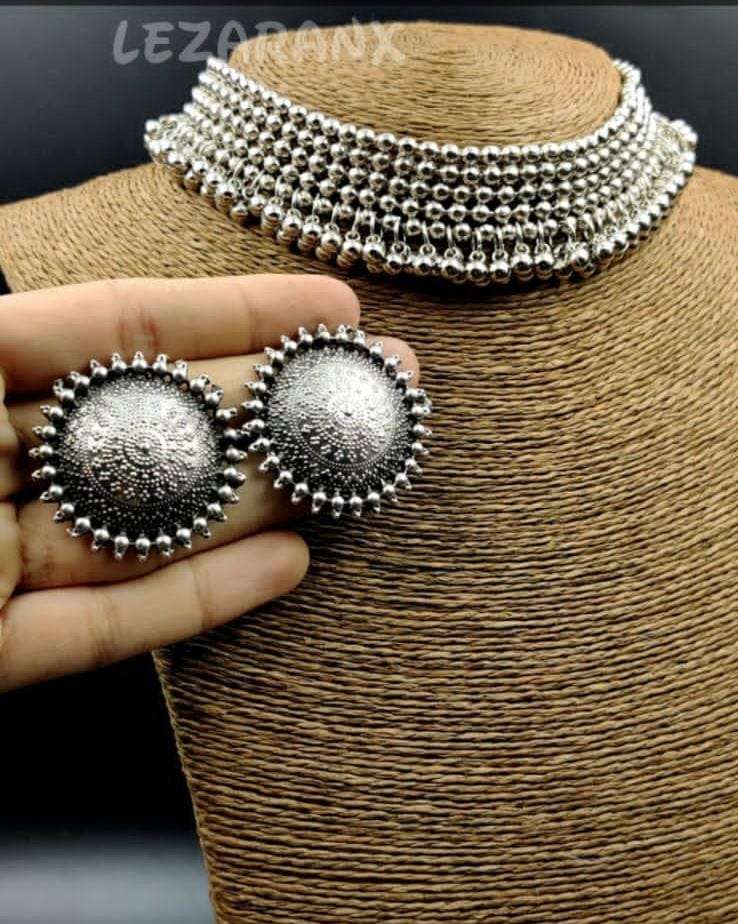 Oxidised neckpiece n earings sets Imitation Jewellery Wholesale catalog