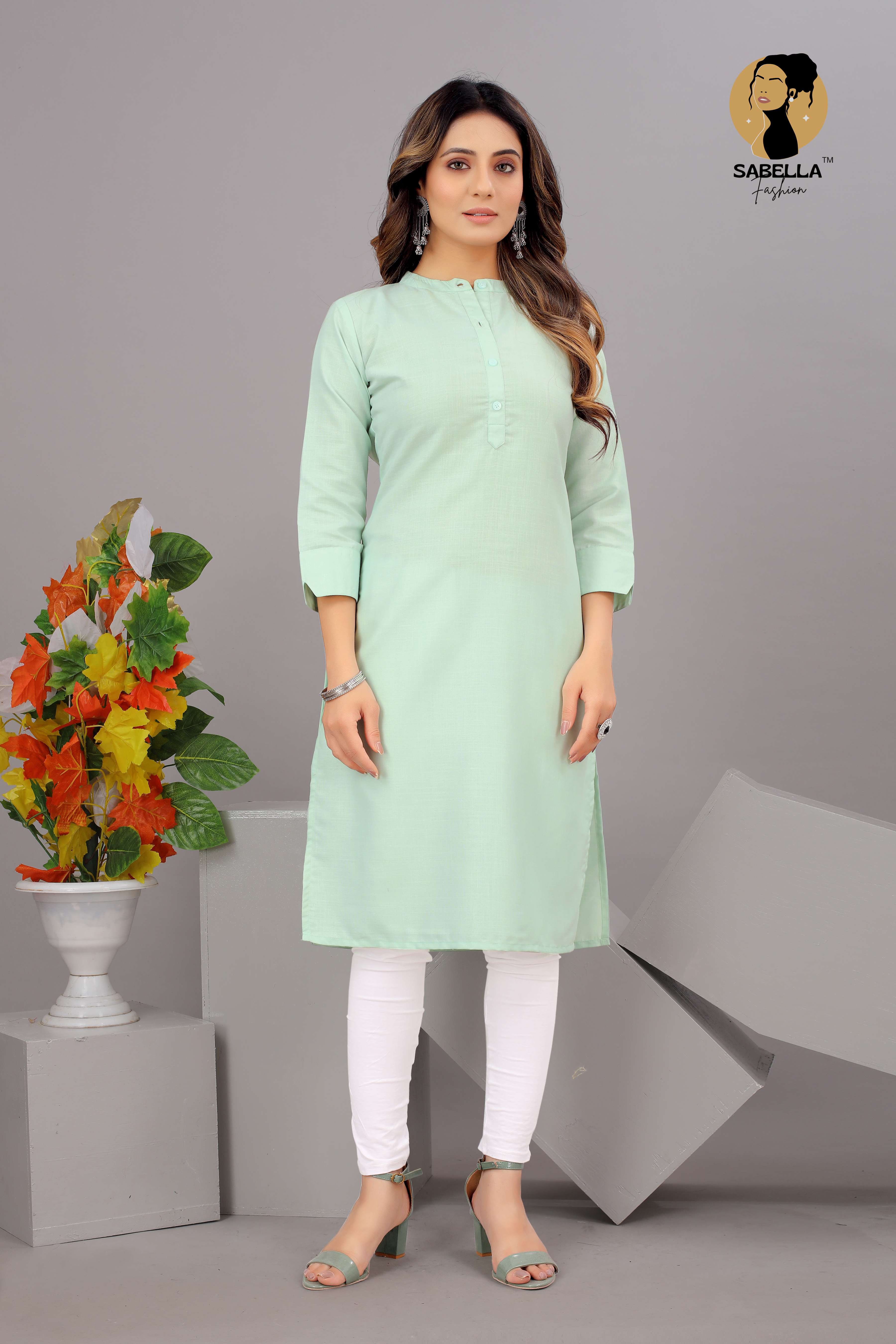 Pista color plain Kurtis Size Set 