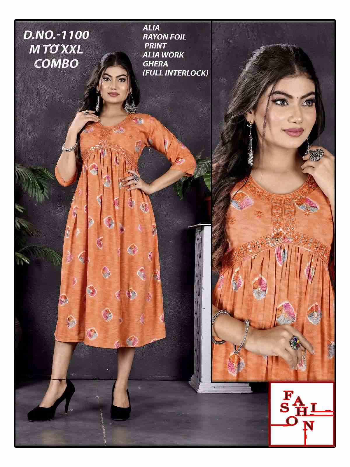 ALIA SERIES-1100 ALIA CUT Kurti Wholesale catalog