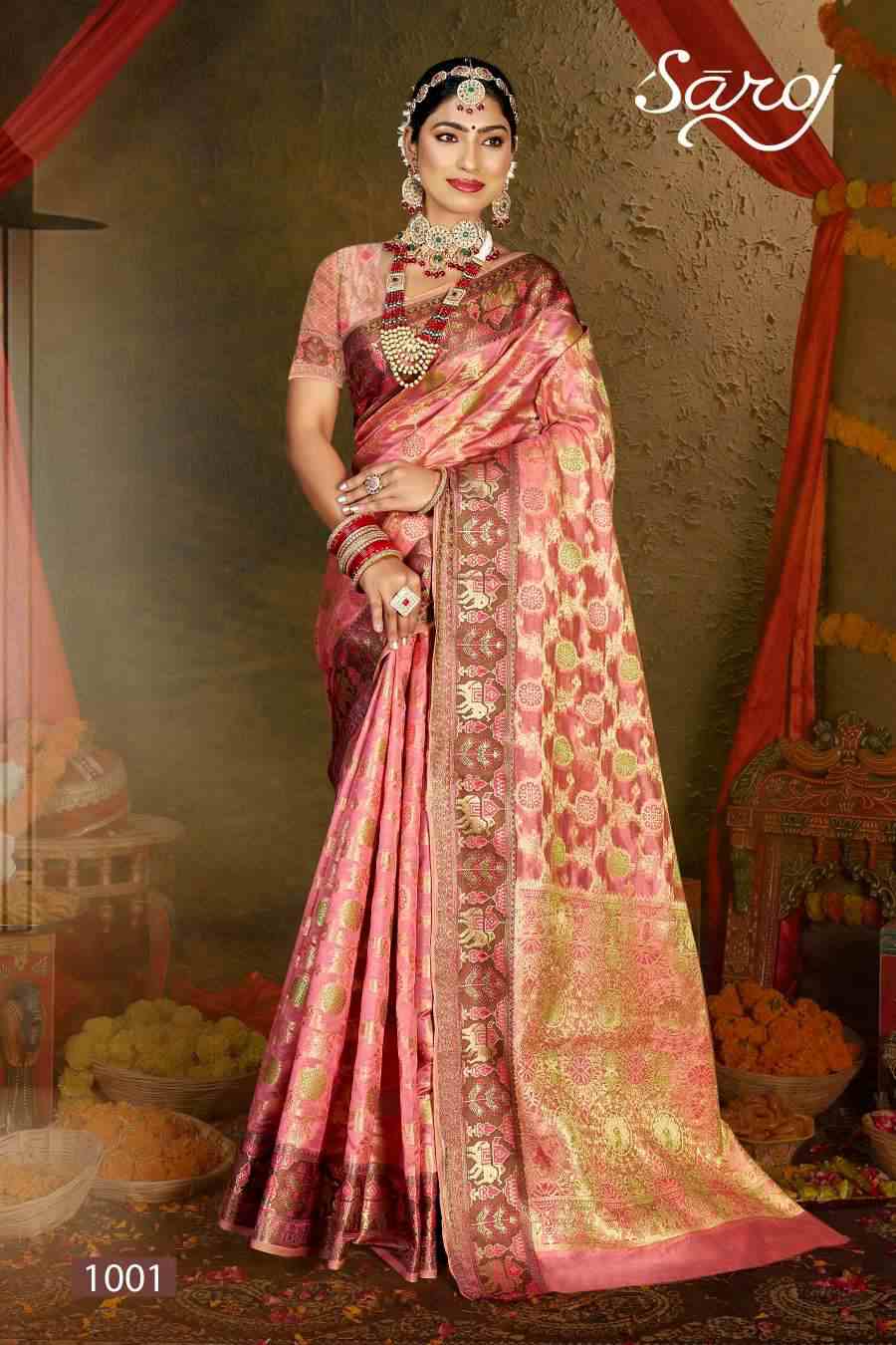 Saroj Swarn Mahotsav Vol -6 Designer Soft Organza Saree Wholesale catalog