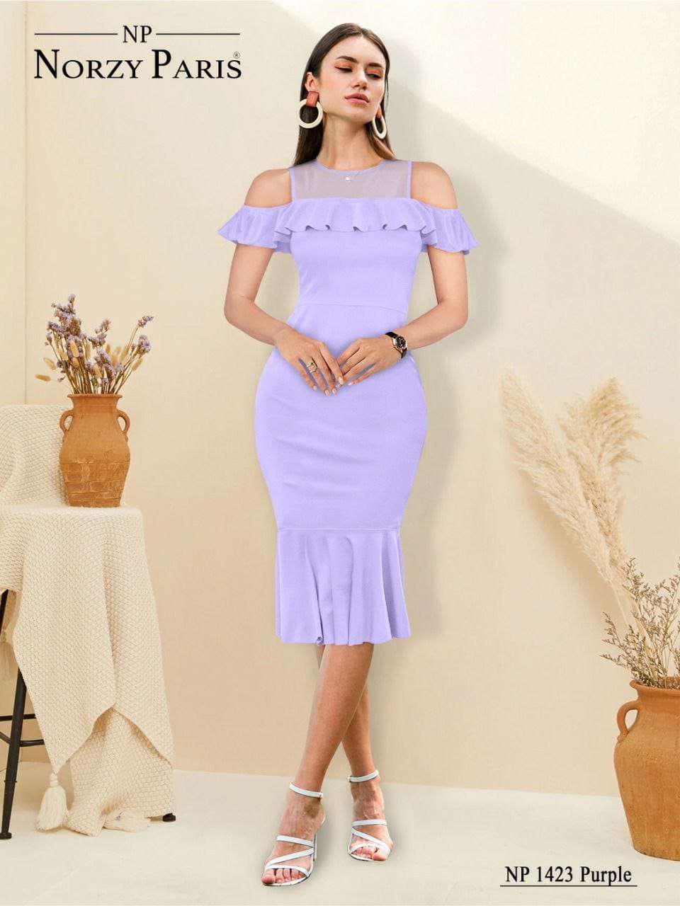 NORZY PARIS NP 1423 Purple  Designer Dress Wholesale catalog