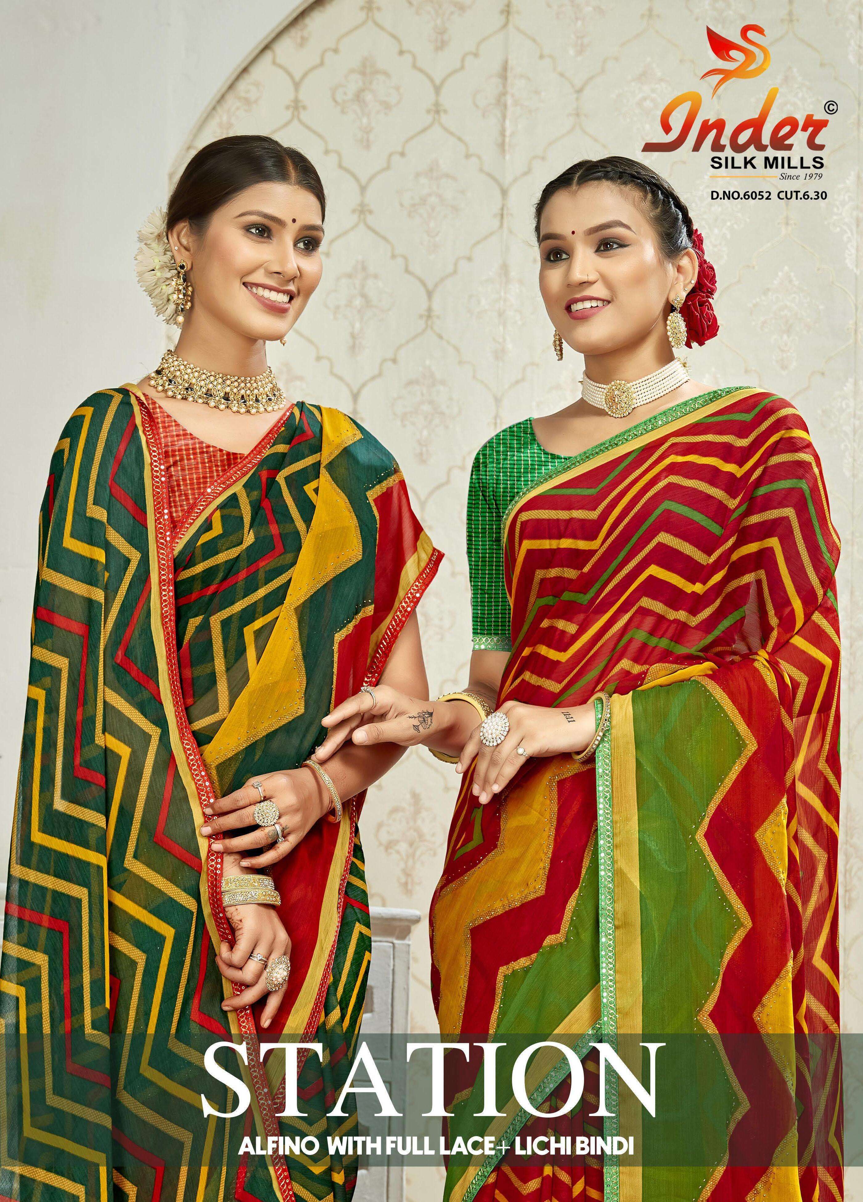 STATION SAREE CATALOG BY INDER SILK DESIGNER SAREE Wholesale catalog