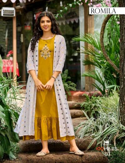 100 Miles Romila catalog jaipuri kurti manufacturer in jaipur