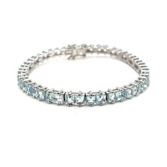 Aquamarine Bracelet in 925 Sterling Silver - KSD 46224 catalog silver bracelet for women