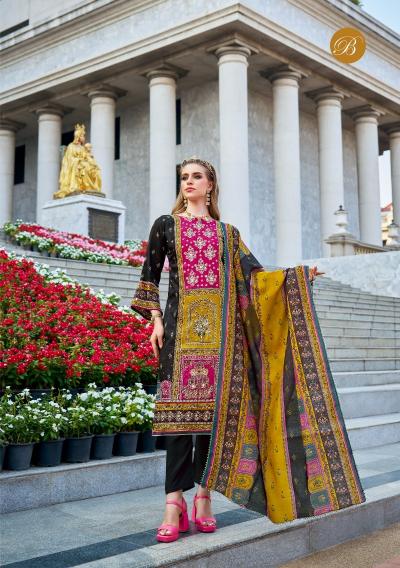 Belliza Dil E Nagma Black And White Jam catalog online wholesale website dress material