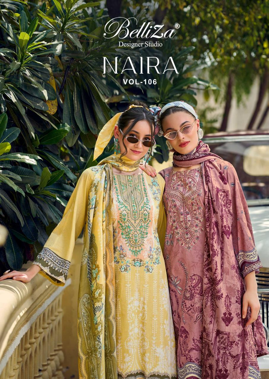 Belliza Naira Vol 106 catalog cotton dress material manufacturer in surat