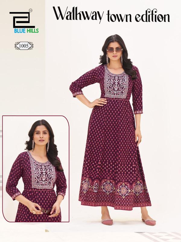 Blue Hills Walkway Town Edition catalog rayon kurti manufacturers in jaipur
