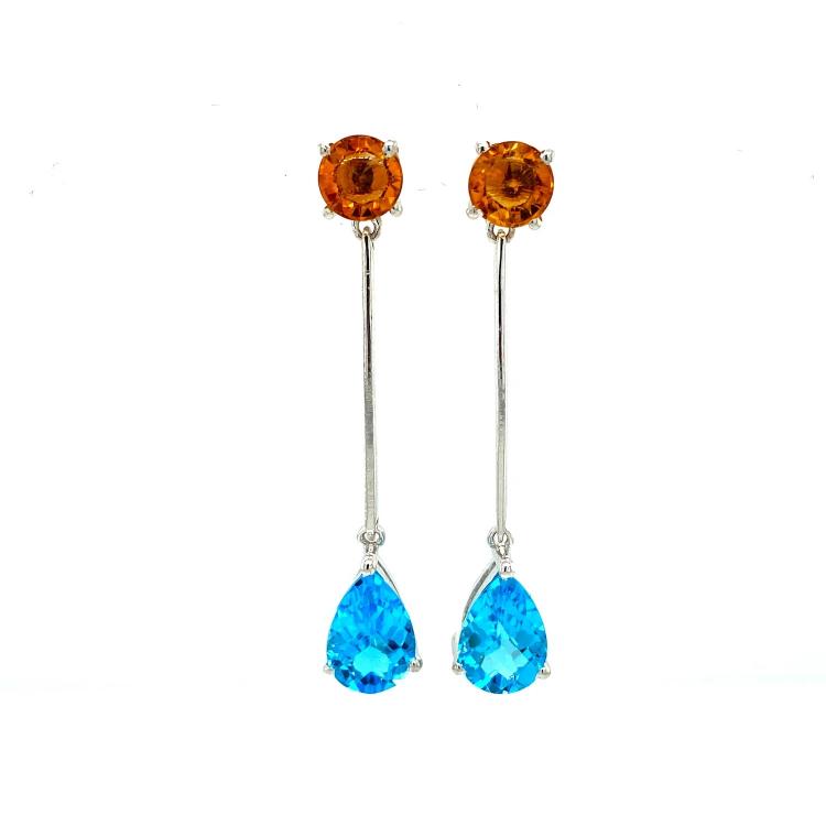 Blue Topaz Earring in 925 Sterling Silver KST 52287 silver jewellery design