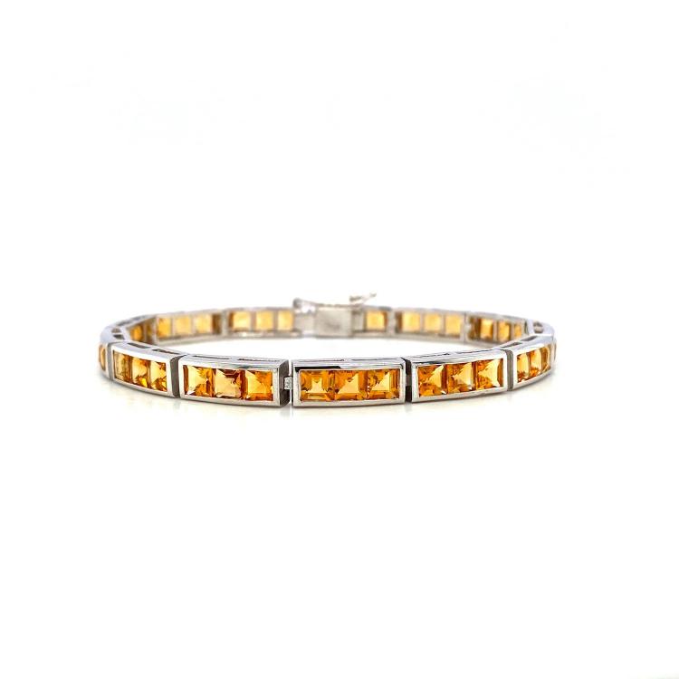 Citrine Bracelet in 925 Sterling Silver - KSD 49555 Catalog silver bracelet for women design