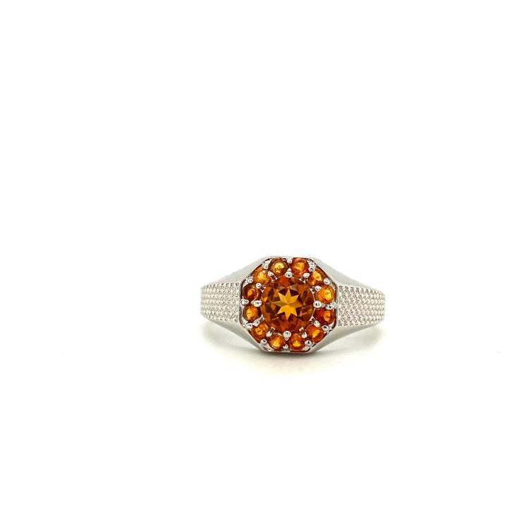 Citrine Ring in 925 Sterling Silver KSR 11596 lalitha jewellery silver rings