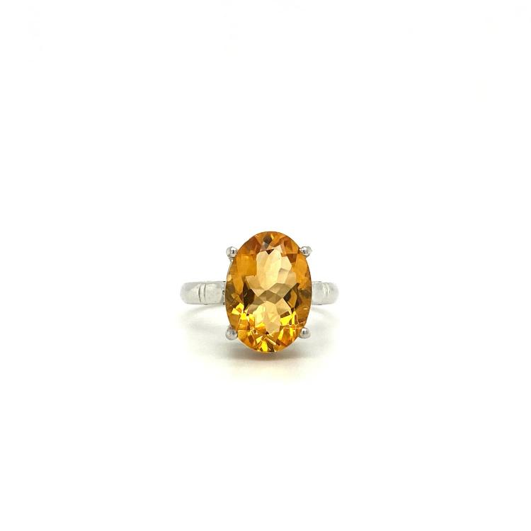 Citrine Ring in 925 Sterling Silver KSR 15427 odisha silver filigree jewellery online