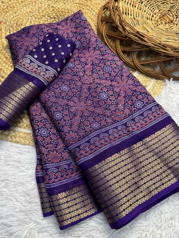 Dazira Ajrakh Gold catalog surat sarees whoiesale in chennai