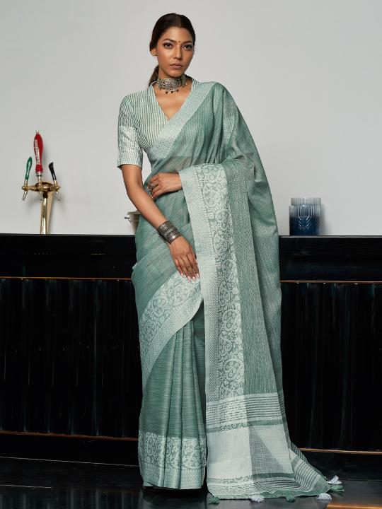 Dazira Linen Looms catalog latest saree trend in surat