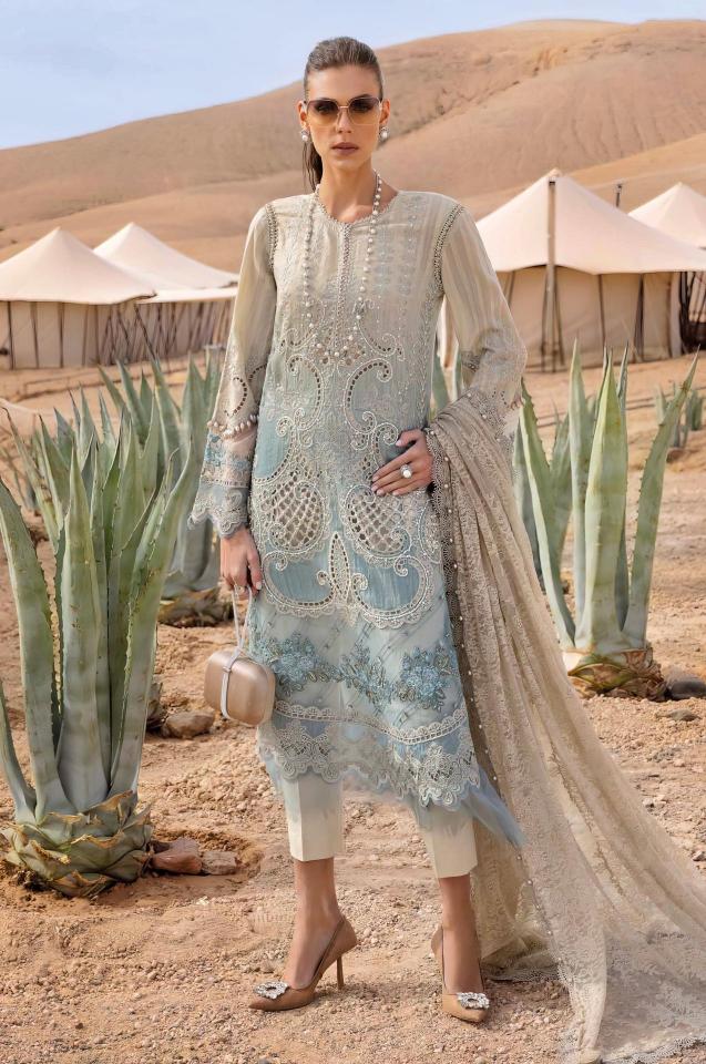 Deepsy Maria B Premium Embroidered 25 Catalog Chiffon Duppatta pakistani wedding suits online shopping