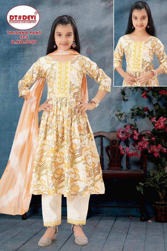 Dt Devi Trishna Pant Set 9097 catalog kid girl party wear dresses wholesale