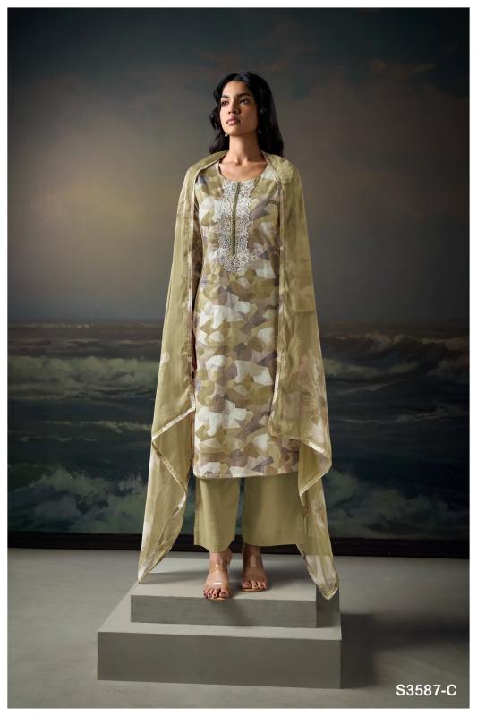 Ganga Aarvika 3587 catalog wholesale unstitched salwar kameez suppliers