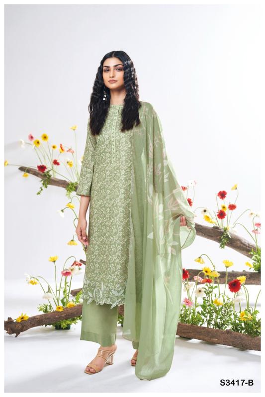 Ganga Bhavleen 3417 catalog unstitched heavy salwar kameez in jaipur wholesale with price