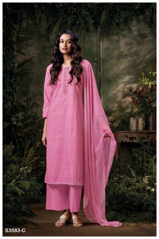 Ganga Frinisa 3583 catalog surat dress materials wholesalers in chennai