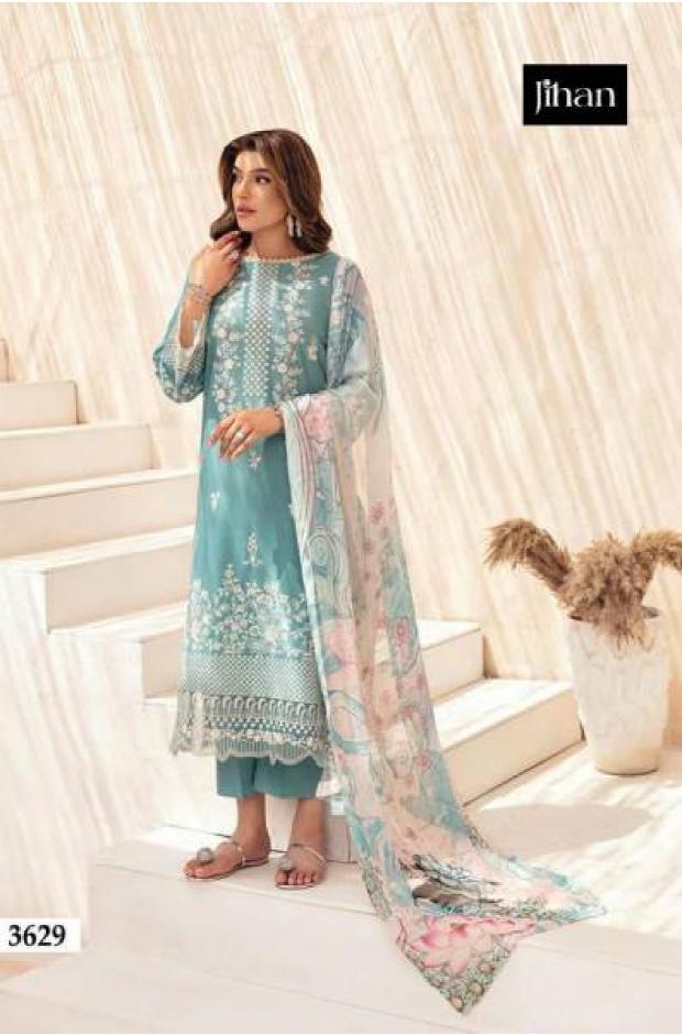 Jihan Ombre Lawn Vol 4 catalog Chiffon Dupatta pakistani suit design astin