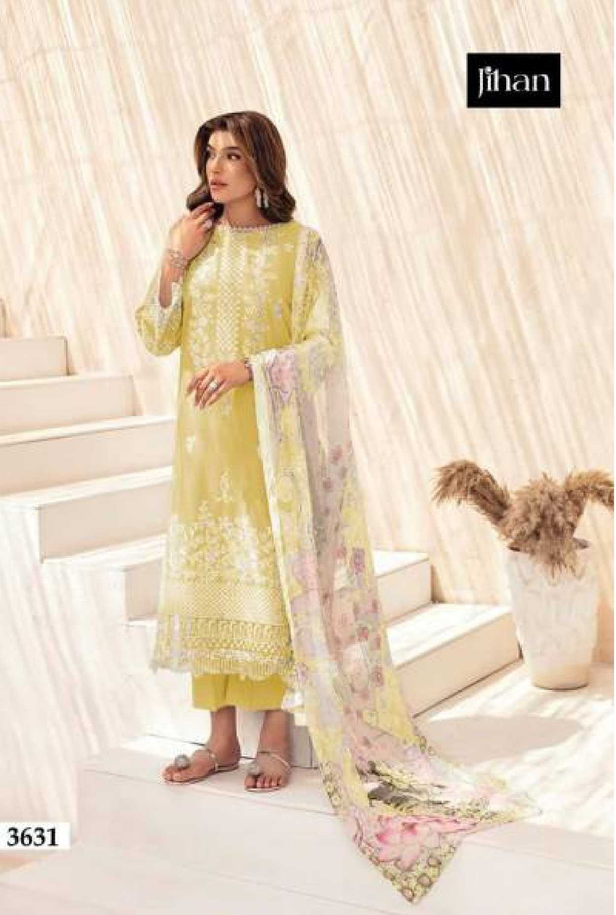 Jihan Ombre Lawn Vol 4 catalog Cotton Dupatta pakistani suit design 2025