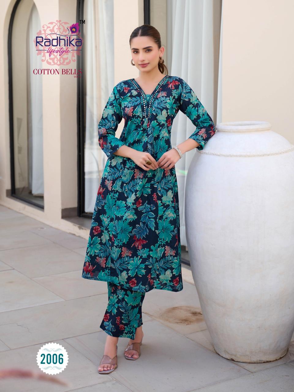 Radhika Lifestyle Cotton Bells Vol 2 catalog jaipuri cotton printed kurtis wholesale