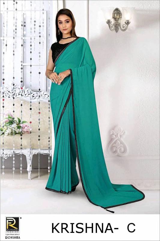 Ronisha krishna catalog plain saree manufacturers in surat