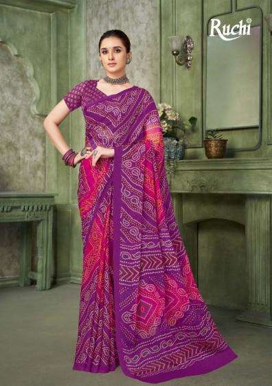 Ruchi Star Chiffon 42201 TO 42203 Catalog chiffon sarees from surat