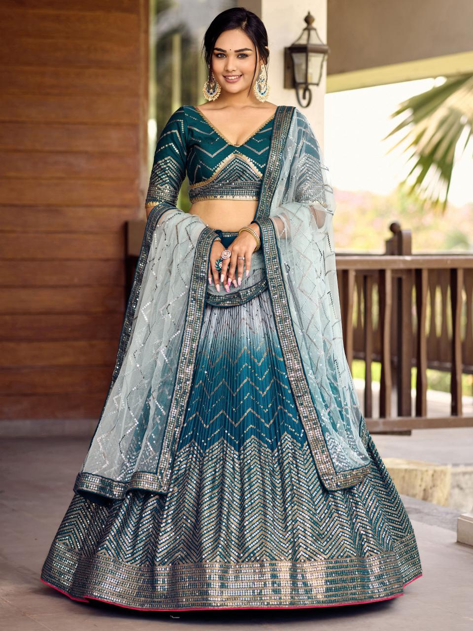 Sabella 5057 Blue catalog lehenga brands in india