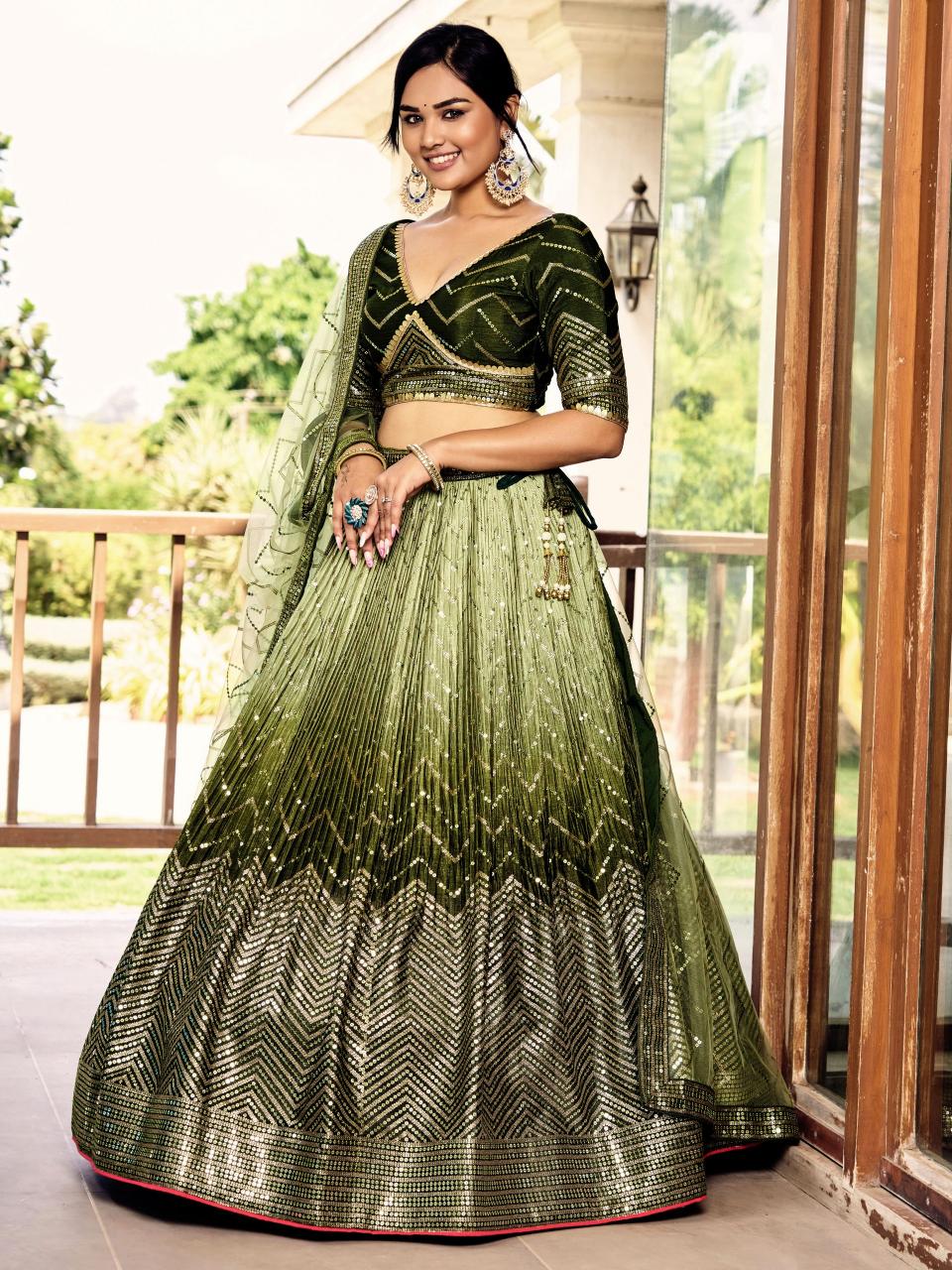 Sabella 5057 Green catalog top 10 lehenga brands in india