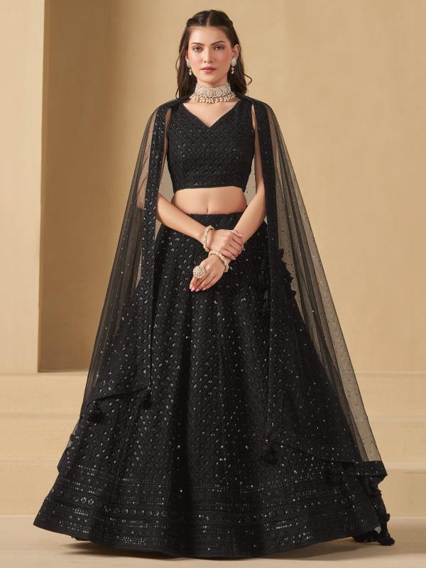 Sabella 5124 Black catalog embroidery lehenga wholesale